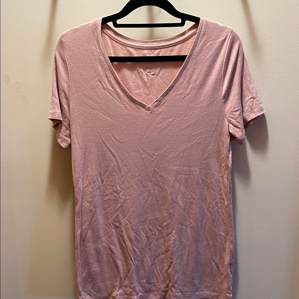 Pink V-Neck Women's Top